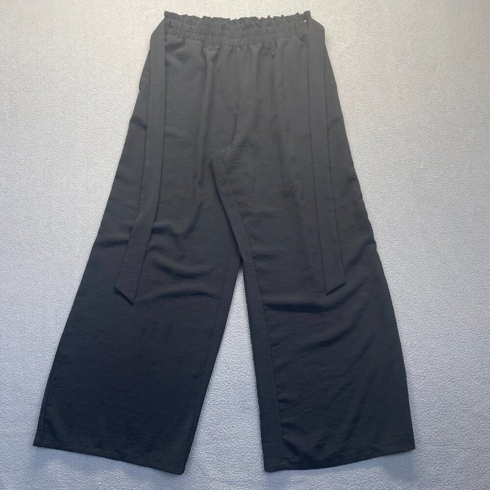 Women’s‎ Modern Fit Pull On Black Casual Pants Size Large Pockets,Elastic Waist